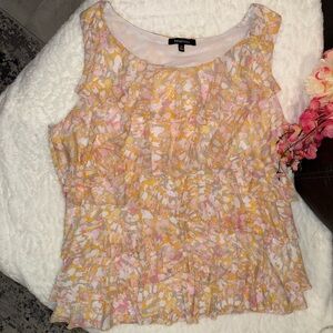 Relativity Floral Blouse in Pink and Yellow Size 2X